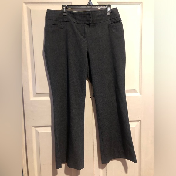 Women’s The Limited Collection Wide Leg With Flare Ankle Gray Trousers Size 14 - Picture 2 of 12